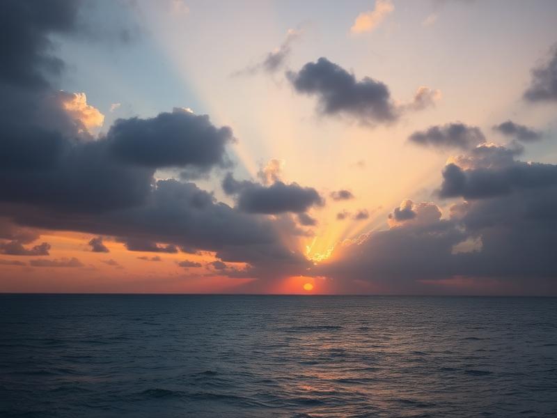 Coucher de soleil sur l'océan Atlantique au Maroc